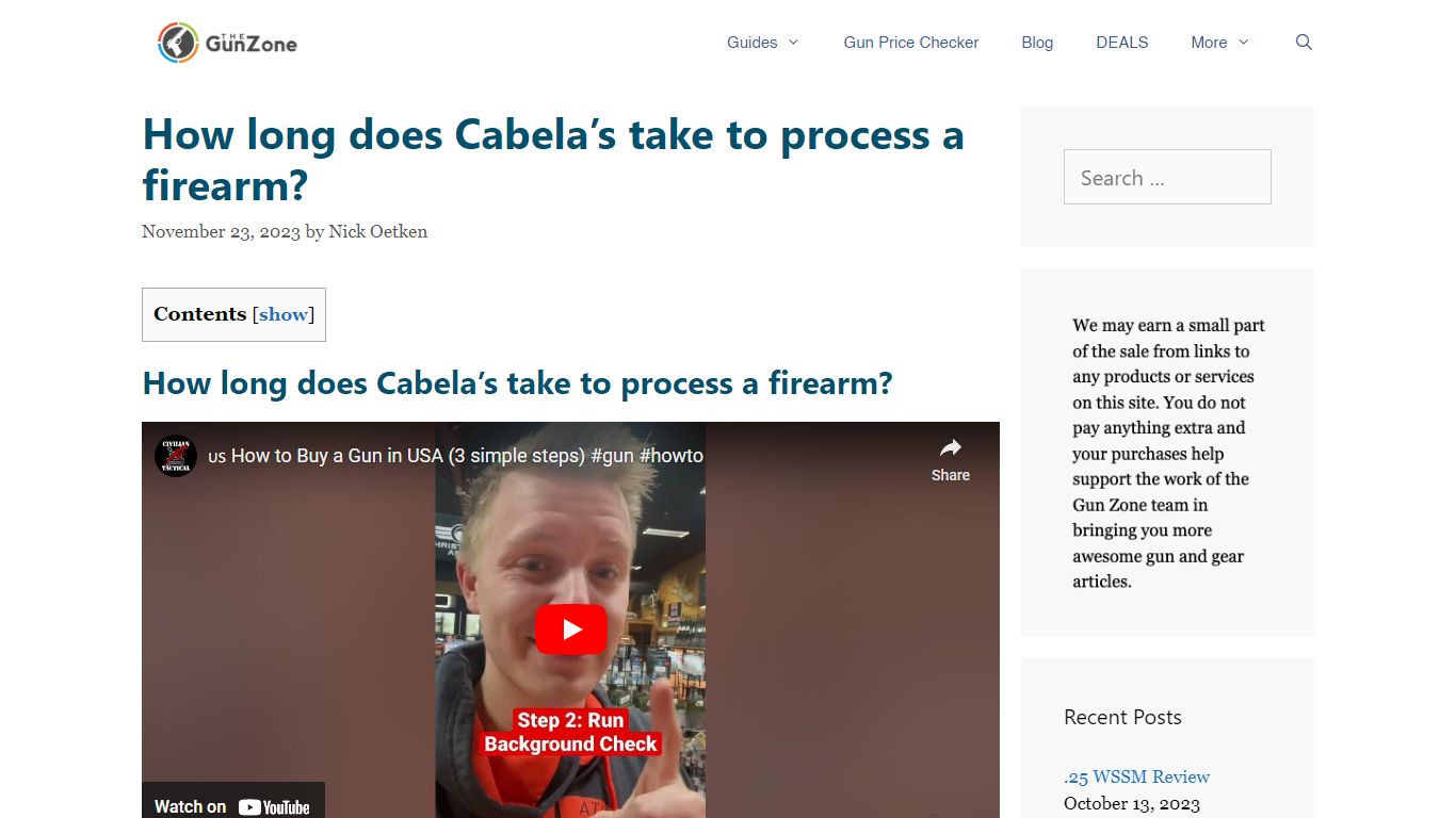 How long does Cabela's take to process a firearm? - TheGunZone