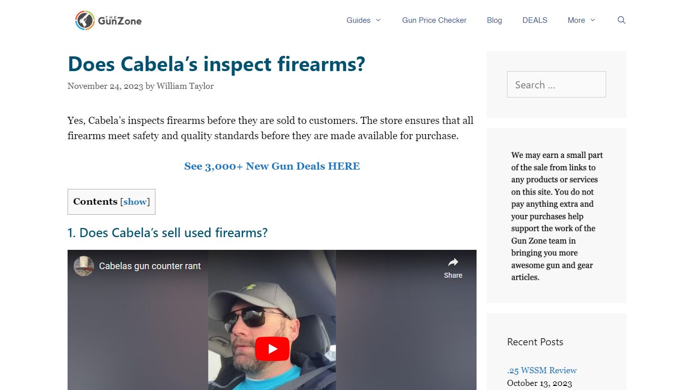 Does Cabela's inspect firearms? | TheGunZone